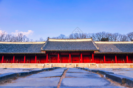 韩国宗庙建筑首尔宗庙背景