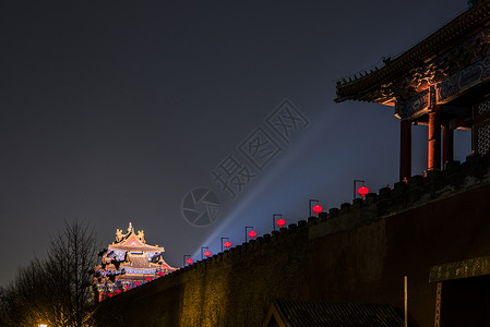 北京故宫紫禁城角楼灯会背景图片