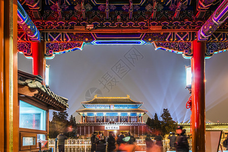 北京故宫紫禁城神武门灯会背景