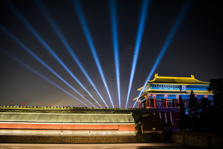 北京故宫紫禁城神武门灯会背景