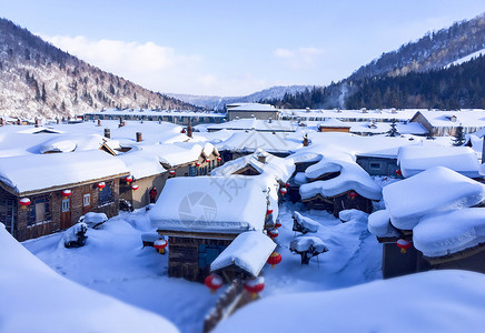 风景名胜配图东北雪乡背景