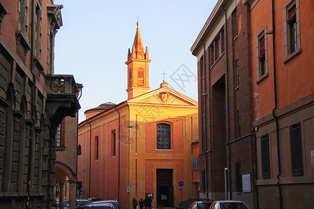 詹博洛尼亚意大利博洛尼亚老城教堂背景