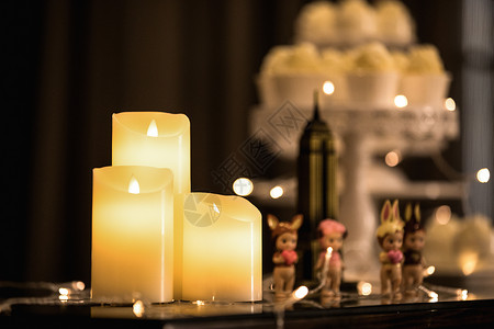桌面蜡烛婚礼桌面高清图片