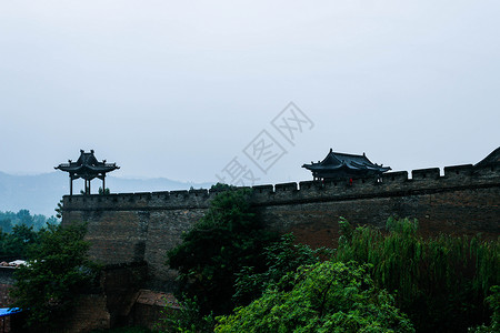 晋中市乔家大院山西乔家大院的城墙背景