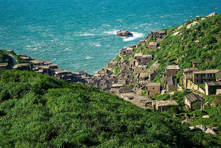 海 货船浙江省舟山市舟山群岛东极岛风光背景