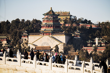 颐和园的冬天美景图片