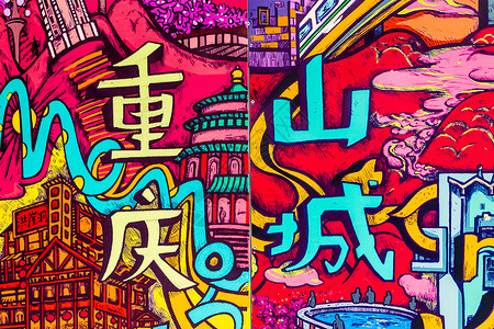 重庆涂鸦重庆民国街高清图片