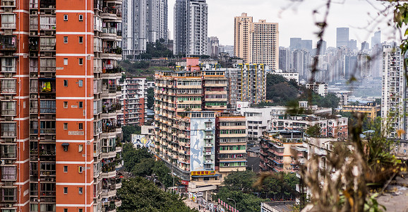 重庆老城区废弃老城高清图片