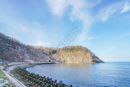 日本北海道知床半岛冬季风光图片