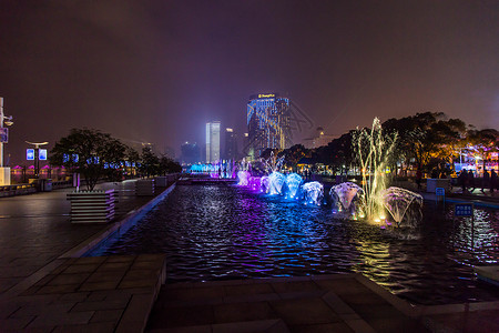 水景广场南昌秋水广场喷泉背景