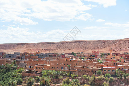 摩洛哥阿伊特本哈杜村背景图片
