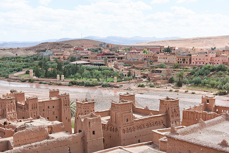 村名精神堡垒摩洛哥阿伊特本哈杜村背景