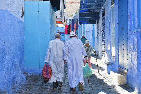 历史之城摩洛哥蓝色之城舍夫沙万背景