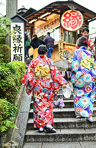 新日本美女京都清水寺和服少女背景