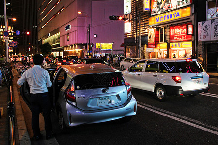 大阪街道夜景大阪大街夜景背景
