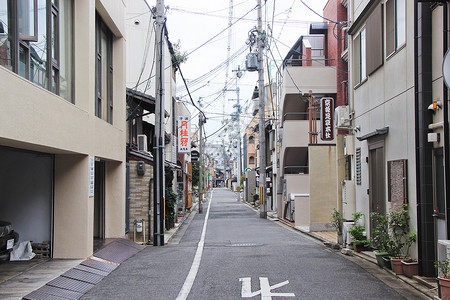 日本大阪小巷街道背景图片