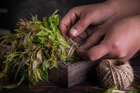 香椿匪菜盒子高清图片