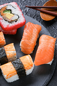 日本金枪鱼寿司食物摄影背景