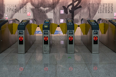 地铁站闸机验票系统背景图片