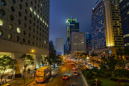 香港城市夜景交通图片