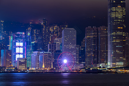 夜景香港维多利亚港湾图片