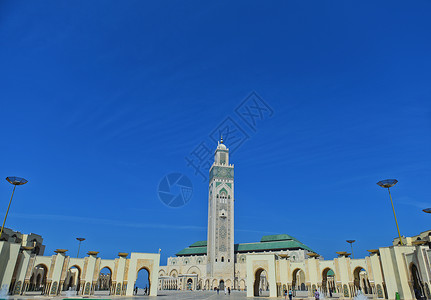 哈桑塔摩洛哥卡萨布兰卡哈桑二世清真寺背景