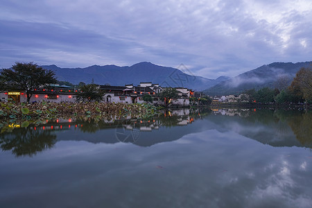 安徽南屏安徽宏村南湖边民居背景