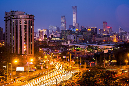北京CBD城市车轨图片