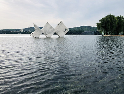 上海月湖雕塑公园雕塑背景图片