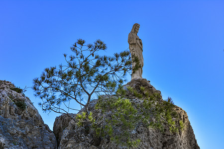 西班牙米哈斯雕像背景