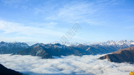 亚洲第二四川达瓦更扎云海背景