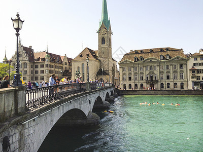 瑞士苏黎世利马特河高清图片