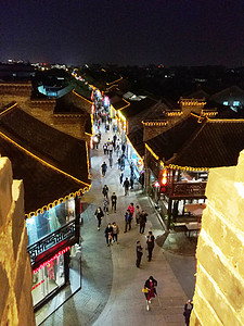 扬州东关街夜景背景