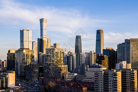 北京CBD城市建筑群背景图片