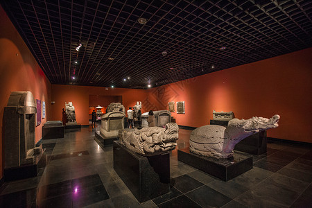 博物馆藏品西安碑林博物馆石刻艺术馆内景背景