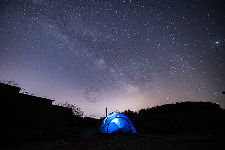 露营光野外星空银河背景