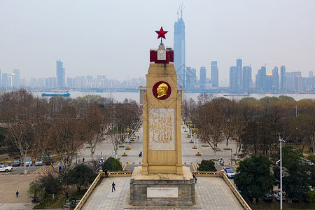 毛主席题词武汉防汛纪念碑图片