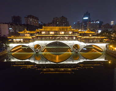 标注成都九眼桥夜景背景