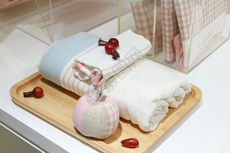 毛巾衣物婴儿用品展览背景