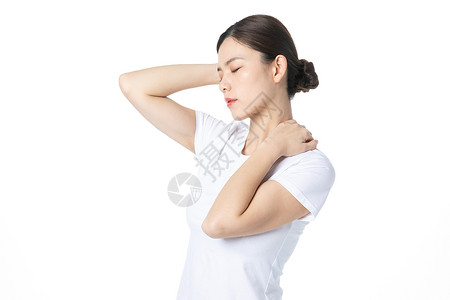 脊椎弯曲女性颈椎病背景
