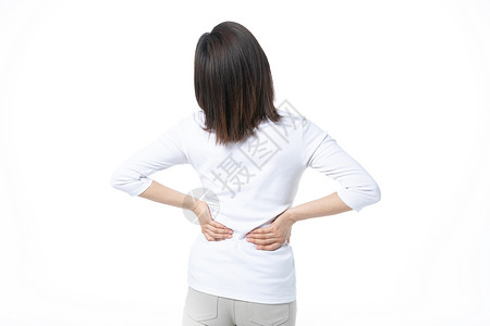 脊椎弯曲女性腰疼背景