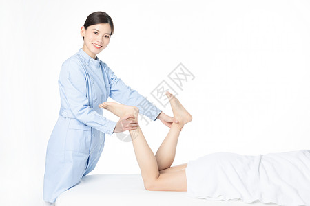 女性腿部按摩背景图片