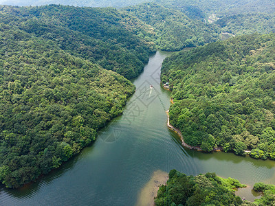 俯瞰湖北旅游景区木兰湖高清图片