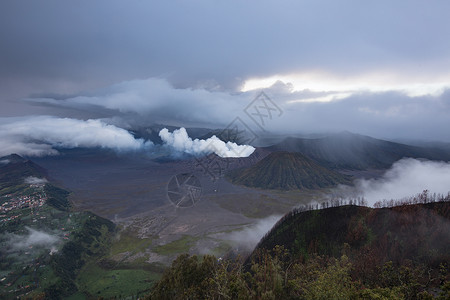 普韦布洛印度尼西亚布洛莫火山背景