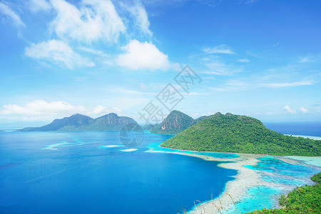 清澈的海洋马来西亚仙本那珍珠岛背景