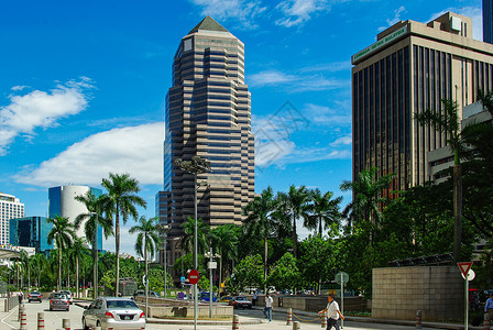 吉隆坡摩天大楼马来西亚吉隆坡街头风景背景