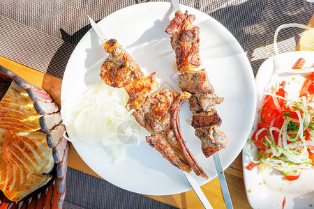乌兹别克斯坦羊肉串高清图片