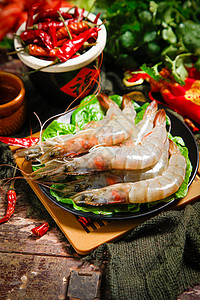 生鲜对虾背景图片