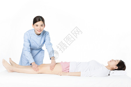 女性腿部按摩背景图片