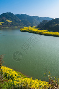 古徽州新安江山水画风景高清图片